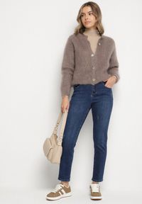 Born2be - Niebieskie Jeansy z Domieszką Wiskozy o Kroju Skinny z Regularnym Stanem Zenisa. Okazja: na co dzień. Kolor: niebieski. Styl: casual #6