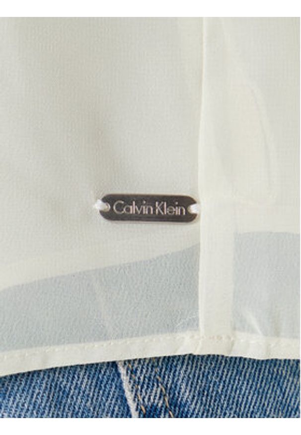 Calvin Klein Koszula LV044B902G Écru Regular Fit. Materiał: syntetyk