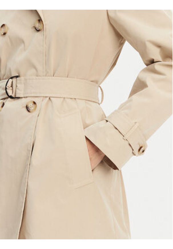 Geox Płaszcz przejściowy Claudin W5522N T3070 F5248 Écru Regular Fit. Kolor: kremowy. Materiał: syntetyk