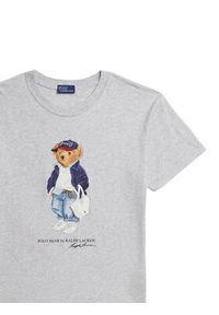 Polo Ralph Lauren T-Shirt 211A96261001 Szary Slim Fit. Typ kołnierza: polo. Kolor: szary. Materiał: bawełna #3