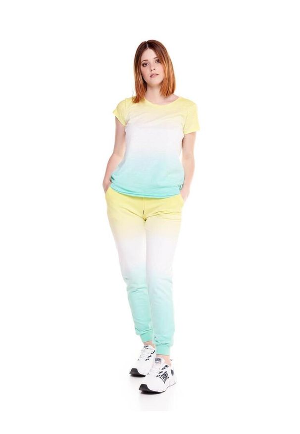 LEONE 1947 APPAREL - Damski t-shirt Silence Work w kolorze tie-dye. Kolor: zielony. Materiał: tkanina. Sport: fitness