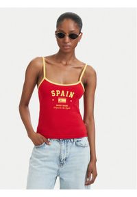 Guess Jeans Top W6YP20 K4202 Czerwony Slim Fit. Kolor: czerwony. Materiał: bawełna #1