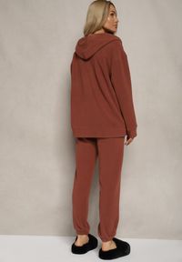 Renee - Brązowy Komplet Dresowy 2-częściowy z Bluzą i Spodniami Bennila. Kolor: brązowy. Materiał: dresówka #5