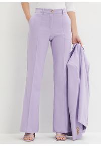 bonprix - Spodnie garniturowe z rozszerzanymi nogawkami. Kolor: fioletowy. Styl: elegancki #1