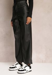 Renee - Czarne Spodnie High Waist z Szerokimi Nogawkami Loriama. Stan: podwyższony. Kolor: czarny. Sezon: wiosna, jesień, zima #4