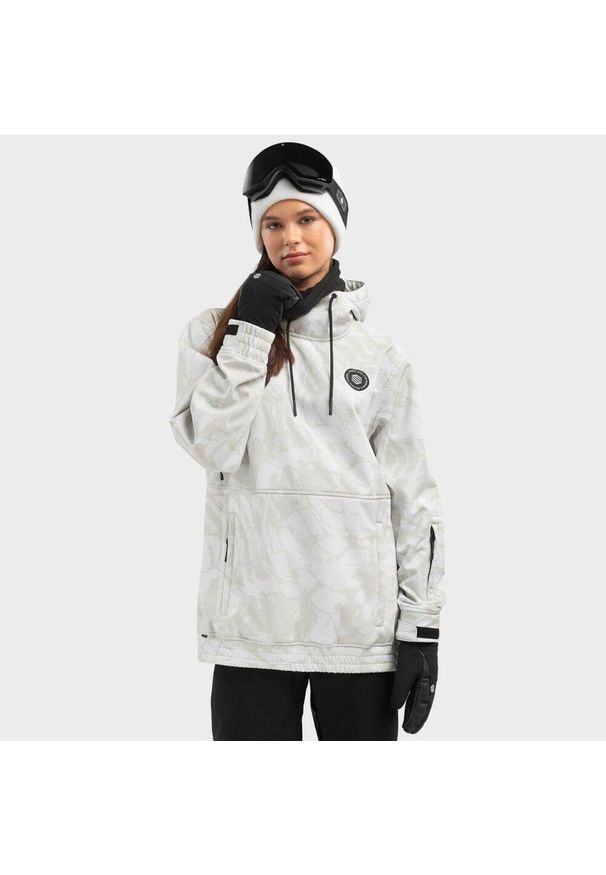 SIROKO - Kurtka snowboardowa damska W1-W Tremblant. Kolor: biały, wielokolorowy, szary. Materiał: materiał, softshell. Sport: snowboard