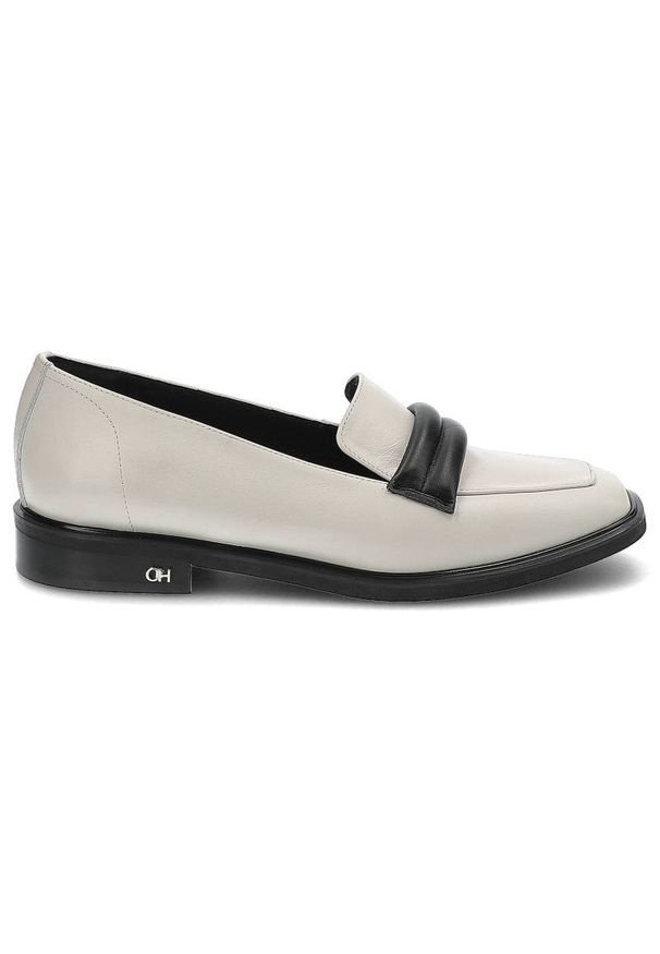 CheBello - Beżowe Półbuty Chebello Eleganckie Lordsy Damskie. Okazja: na co dzień. Kolor: beżowy. Materiał: skóra. Obcas: na obcasie. Styl: elegancki. Wysokość obcasa: niski