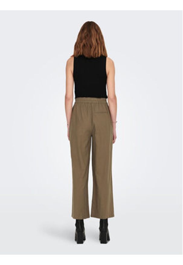 only - ONLY Spodnie materiałowe Tokyo 15259590 Brązowy Straight Fit. Kolor: brązowy. Materiał: wiskoza