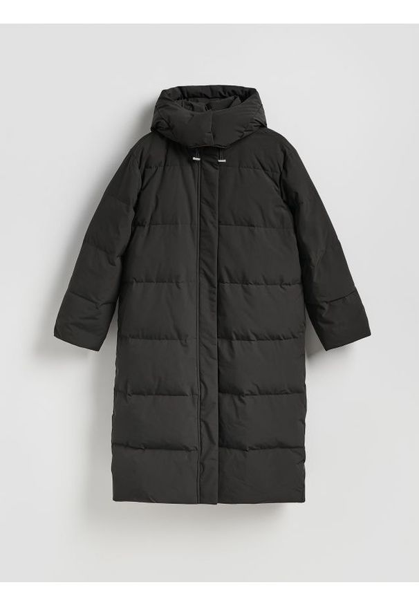 Reserved - Puchowa kurtka z z dodatkiem Sorony - czarny. Kolor: czarny. Materiał: puch