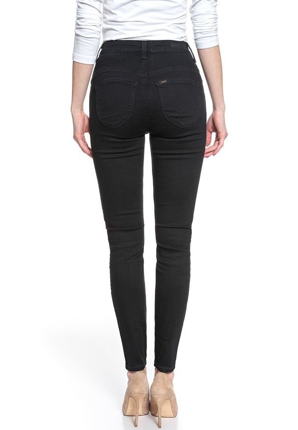 Lee - SPODNIE LEE DAMSKIE SCARLETT SUPER HIGH BLACK RINSE L30LEO47 112106486