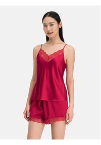 Dorina Koszulka piżamowa Pure Silk DCCA0001SK002 Czerwony Regular Fit. Kolor: czerwony. Materiał: jedwab #3