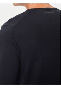 Karl Lagerfeld - KARL LAGERFELD Sweter 655000 544399 Granatowy Regular Fit. Typ kołnierza: dekolt w karo. Kolor: niebieski. Materiał: wełna #4