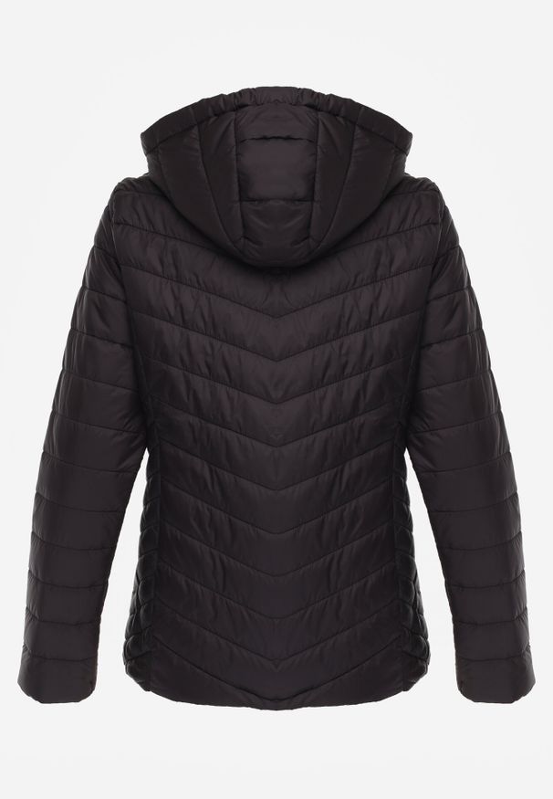 Born2be - Czarna Przejściowa Kurtka Pikowana z Odpinanym Kapturem Edrelith. Okazja: na co dzień. Kolor: czarny. Materiał: nylon, jeans. Styl: casual