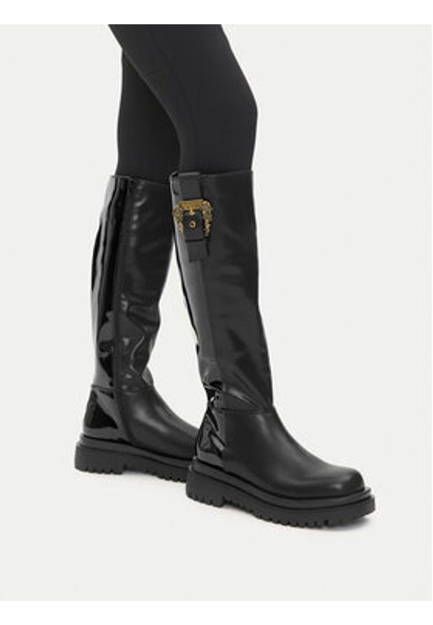 Versace Jeans Couture Kozaki 79VA3S65 Czarny. Kolor: czarny. Materiał: skóra