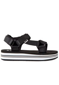 Sandały Lee Cooper LCW-24-05-2753LA - czarne. Zapięcie: rzepy. Kolor: czarny. Materiał: materiał. Wzór: paski. Styl: street, sportowy