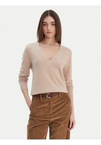 United Colors of Benetton - United Colors Of Benetton Sweter 1002D401Y Beżowy Regular Fit. Kolor: beżowy. Materiał: wełna #1