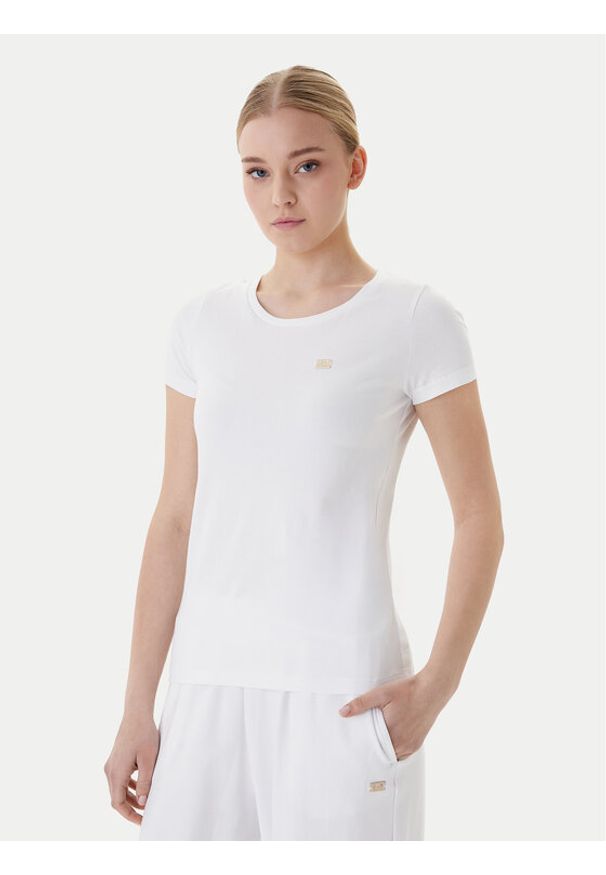 EA7 Emporio Armani T-Shirt 7W001045 AF10373 U0002 Biały Slim Fit. Kolor: biały. Materiał: bawełna