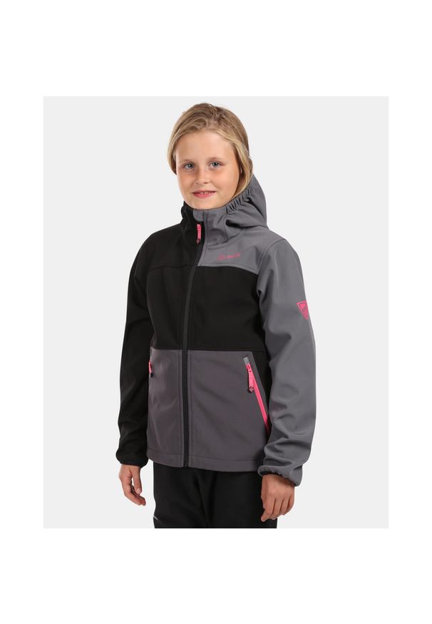 Dziewczęca kurtka softshell Kilpi RAVIA-J. Kolor: czarny. Materiał: softshell