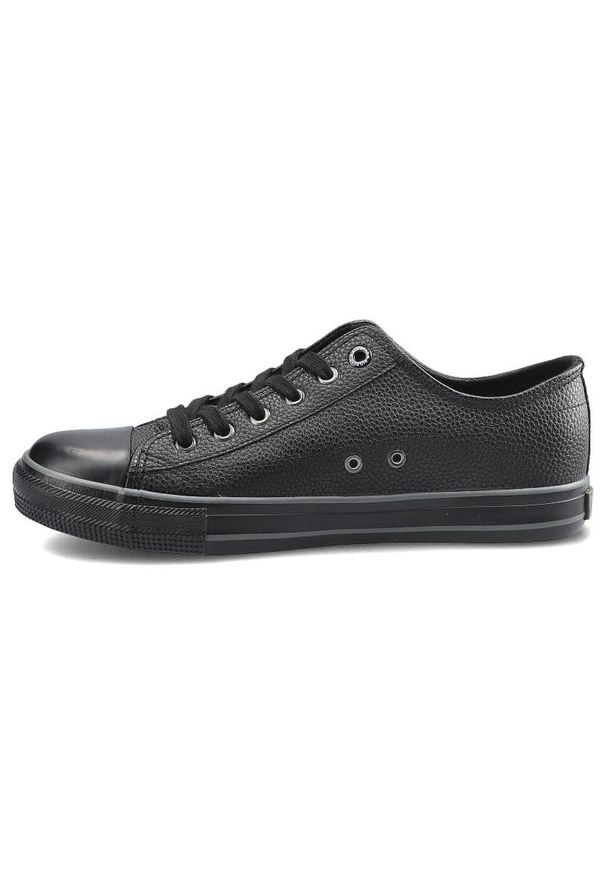 Big-Star - Czarne Trampki Big Star Męskie Stylowe Obuwie. Okazja: na co dzień. Kolor: czarny. Materiał: guma, skóra ekologiczna, materiał. Szerokość cholewki: normalna. Styl: elegancki