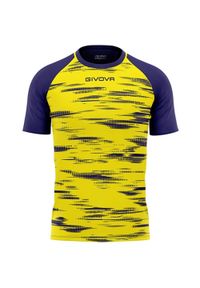 Givova Pixel Sport T-shirt XL - Niebieski/Żółty, Oddychający i Lekki. Kolor: żółty, niebieski, wielokolorowy. Materiał: poliester. Sport: piłka nożna #1
