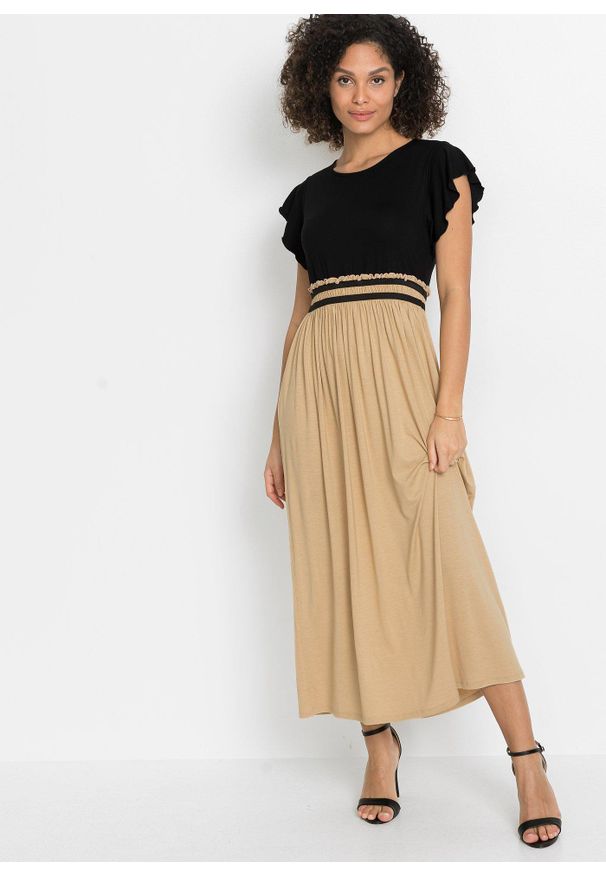 bonprix - Sukienka z dżerseju z wiskozy. Kolor: czarny. Materiał: jersey, wiskoza