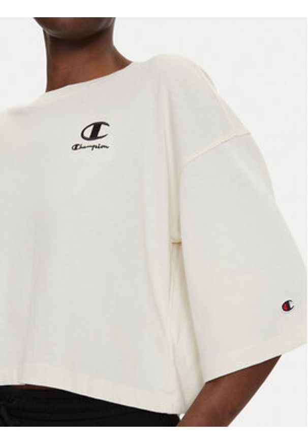 Champion T-Shirt 118023 Écru Regular Fit. Materiał: bawełna