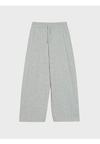 Sinsay - Spodnie dresowe wide leg - szary. Kolor: szary. Materiał: dresówka #1