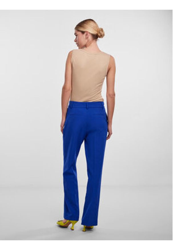 YAS Spodnie materiałowe Likka 26030744 Niebieski Regular Fit. Kolor: niebieski. Materiał: syntetyk