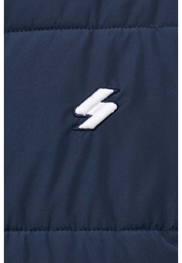 Superdry - Bezrękawnik. Kolor: niebieski. Materiał: włókno. Długość rękawa: bez rękawów