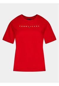 Tommy Jeans T-Shirt Tjw Rlx New Linear Tee DW0DW17836 Czerwony Relaxed Fit. Kolor: czerwony. Materiał: bawełna #5