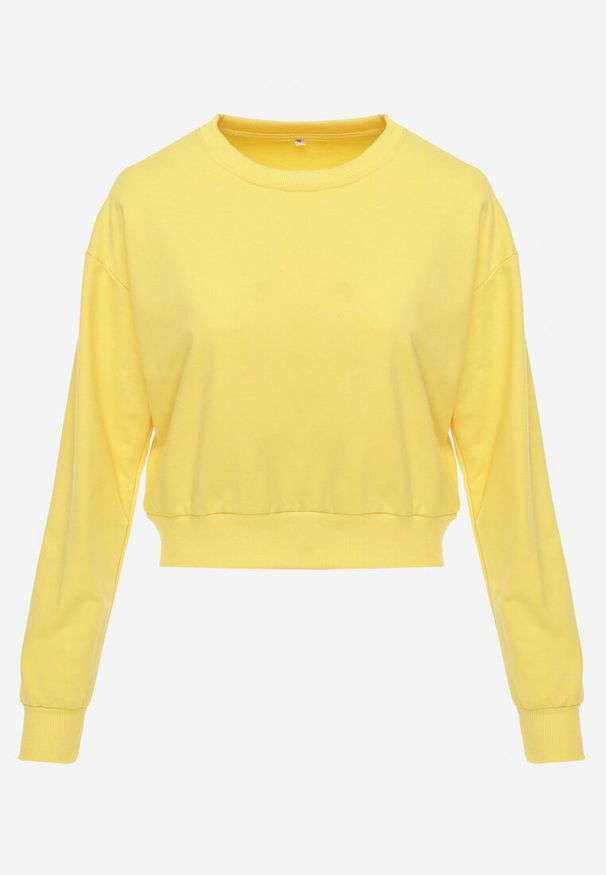 Renee - Żółta Bluza z Bawełną ze Ściągaczami przy Rękawach i w Pasie Alberia. Kolor: żółty. Materiał: bawełna