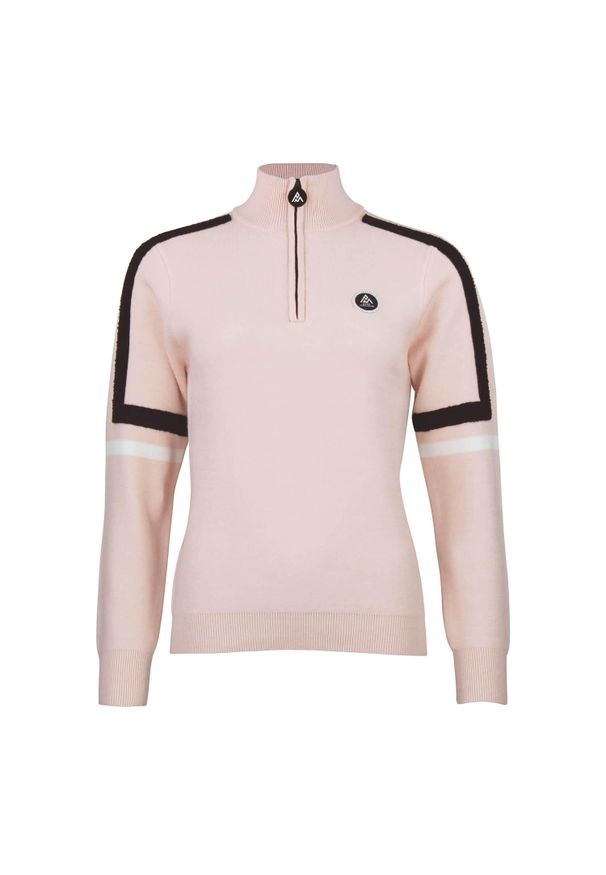 PEAK MOUNTAIN - Bardzowy golf 1/2 zamek damski Peak Mountain Asta. Typ kołnierza: golf. Kolor: różowy. Sport: golf