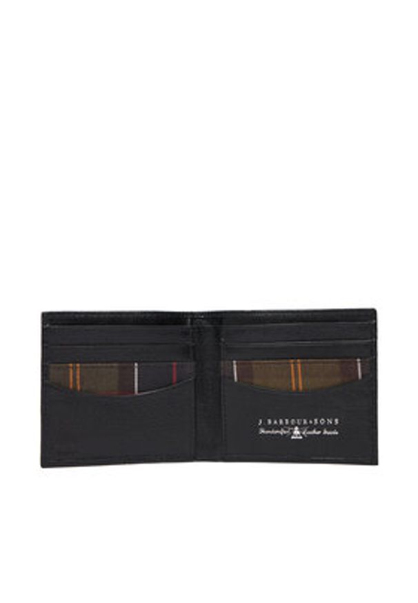 Barbour Duży Portfel Męski MLG0002BK52 Czarny. Kolor: czarny. Materiał: skóra