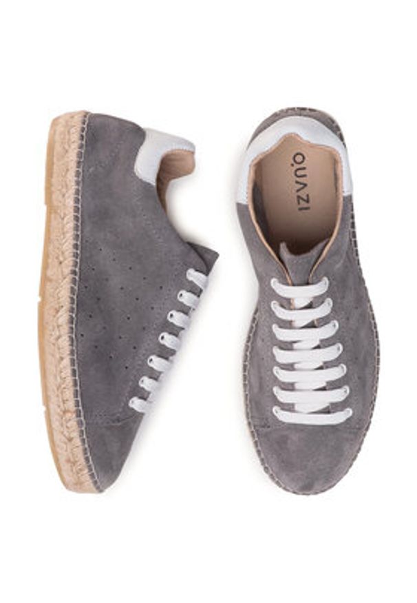 QUAZI Espadryle QZ-63-04-000621 Szary. Kolor: szary. Materiał: zamsz, skóra