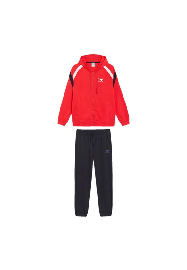 Diadora - Zestaw dresowy męski DIADORA TRACKSUIT HOODIE FZ CORE M. Kolor: czerwony. Materiał: dresówka. Sport: piłka nożna