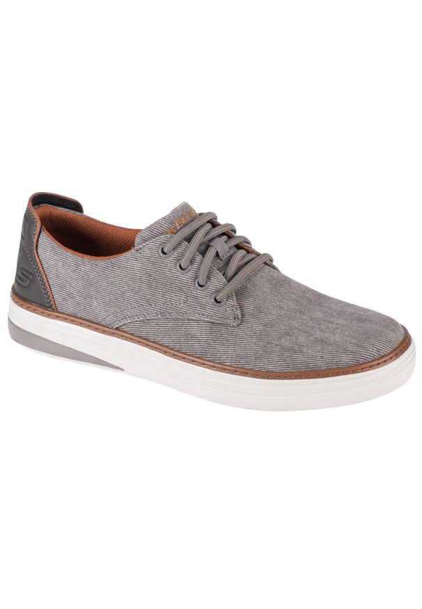 skechers - Buty sportowe Sneakersy męskie, Skechers Hyland - Ratner. Kolor: szary, beżowy, wielokolorowy. Sport: turystyka piesza