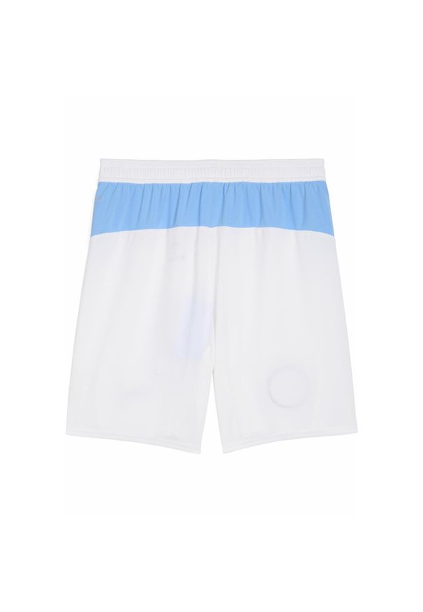 Puma - Męskie szorty Manchester City 25/26 PUMA White Team Light Blue. Kolor: biały, wielokolorowy, niebieski. Materiał: tkanina. Sport: piłka nożna