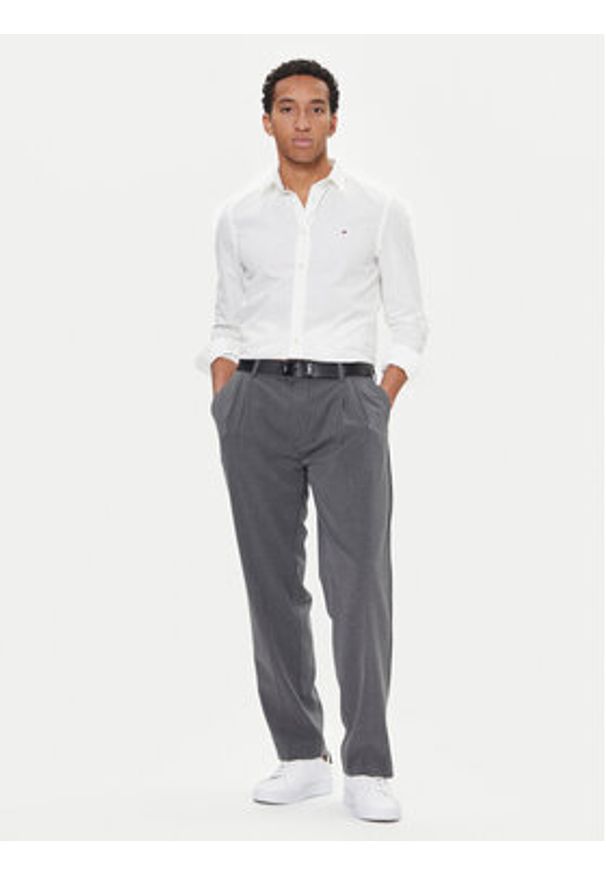 TOMMY HILFIGER - Tommy Hilfiger Koszula MW0MW40460 Biały Slim Fit. Kolor: biały. Materiał: bawełna