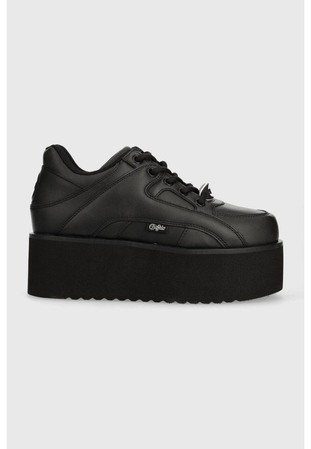 Buffalo sneakersy 1330-6 kolor czarny 1633034. Zapięcie: sznurówki. Kolor: czarny. Obcas: na platformie