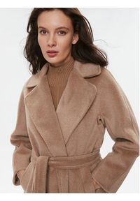 Weekend Max Mara Płaszcz wełniany Tempera 2350161233650 Brązowy Regular Fit. Kolor: brązowy. Materiał: wełna