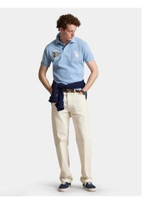 Polo Ralph Lauren Polo 710B21921002 Niebieski jasny Custom Slim Fit. Typ kołnierza: polo. Kolor: niebieski. Materiał: bawełna #5