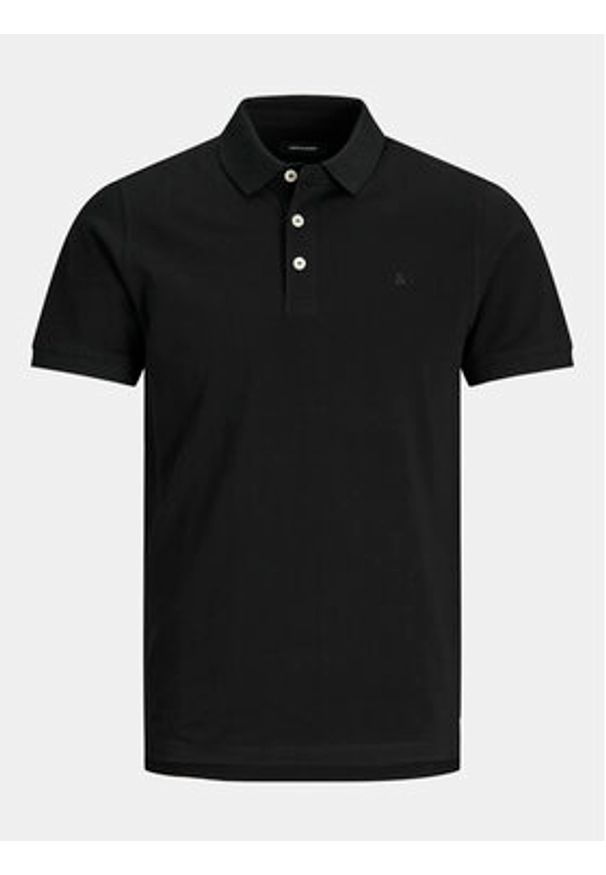 Jack & Jones Polo Paulos 12136668 Czarny Slim Fit. Typ kołnierza: polo. Kolor: czarny. Materiał: bawełna