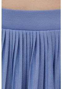 Vila spódnica midi rozkloszowana. Kolor: niebieski. Materiał: tkanina #4