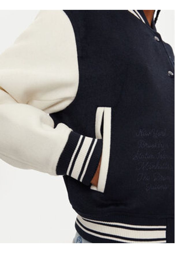 Tommy Jeans Kurtka bomber Letterman DW0DW18845 Granatowy Regular Fit. Kolor: niebieski. Materiał: syntetyk