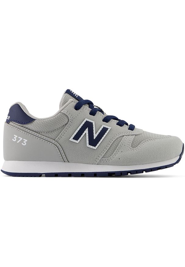 Buty dziecięce New Balance YC373AK2 – szare. Okazja: na uczelnię. Kolor: szary. Materiał: guma, syntetyk, materiał. Szerokość cholewki: normalna. Wzór: kolorowy. Model: New Balance 373