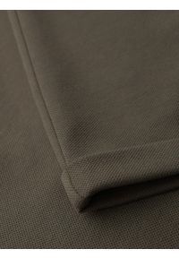 Ombre Clothing - Męskie dzianinowe szorty z podwiniętymi nogawkami – oliwkowe V5 OM-SRCS-0170 - XXL. Kolor: oliwkowy. Materiał: dzianina. Wzór: jednolity. Styl: klasyczny #8