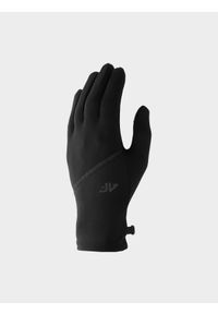 4f - Rękawiczki dzianinowe Touch Screen uniseks - czarne. Kolor: czarny. Materiał: dzianina. Sezon: zima. Styl: casual #1