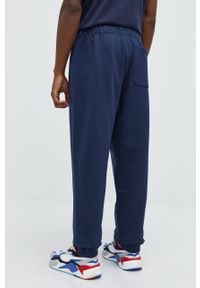 Tommy Jeans spodnie dresowe bawełniane męskie kolor granatowy z aplikacją. Kolor: niebieski. Materiał: dresówka, bawełna. Wzór: aplikacja