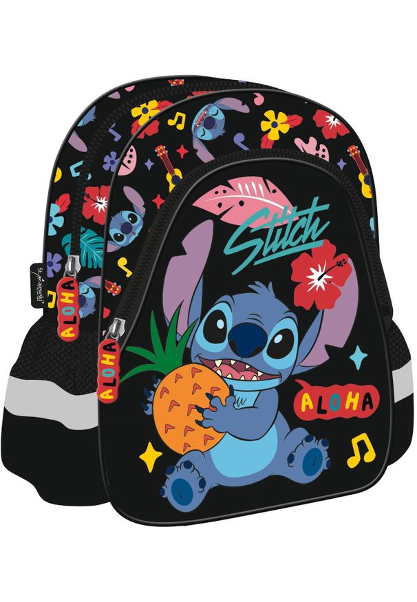 Derform - PLECAK 23X28X13 1ZAM 3KIESZ STITCH BLACK ALOHA