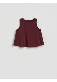 Reserved - Bluzka z modalem - bordowy. Kolor: czerwony. Materiał: tkanina